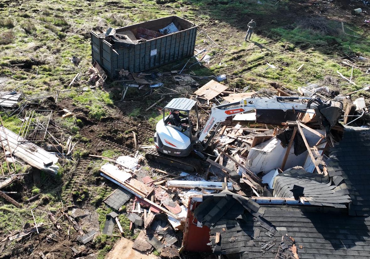 Kitchen demolition tear out in Redding